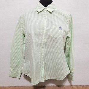 Duck Head top Large 14 button up down darts oxford preppy 100% cotton
